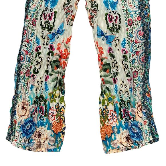 Shana Viscose Silk Pants Size Large Floral Baggy Relaxed Colorful Bohemian - Picture 5 of 8